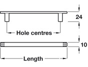 Melina Pull Handle ZA Pol Chr 128mm cc