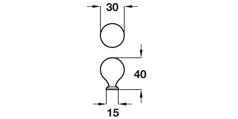 Odessa Knob D30x38mm St St Effect