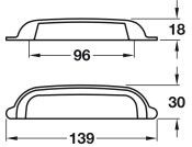Delia Cup Hdl Brass Pol Nickel 96 mm cc