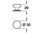 Jude Knob Brass Ant Copper D30x26mm