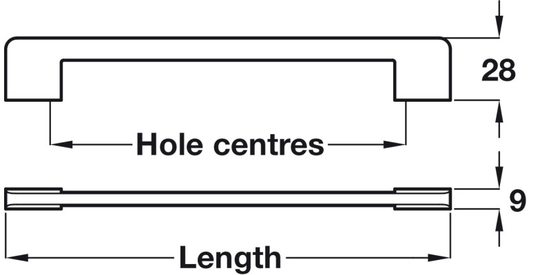 D Pull Handle ZA St St Effect 160mm cc
