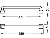 Brera D Pull Handle ZA Sat Nkl 160mm cc