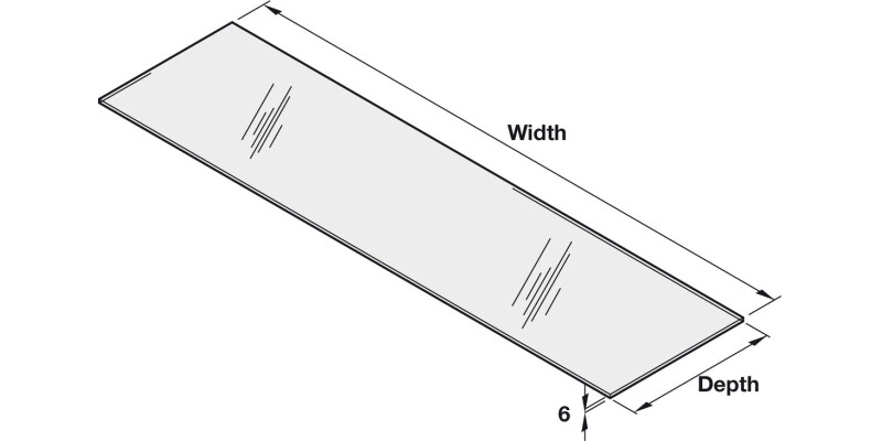 Shelf, Clear 6 mm Thick Toughened Glass