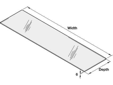 Shelf, Clear 6 mm Thick Toughened Glass