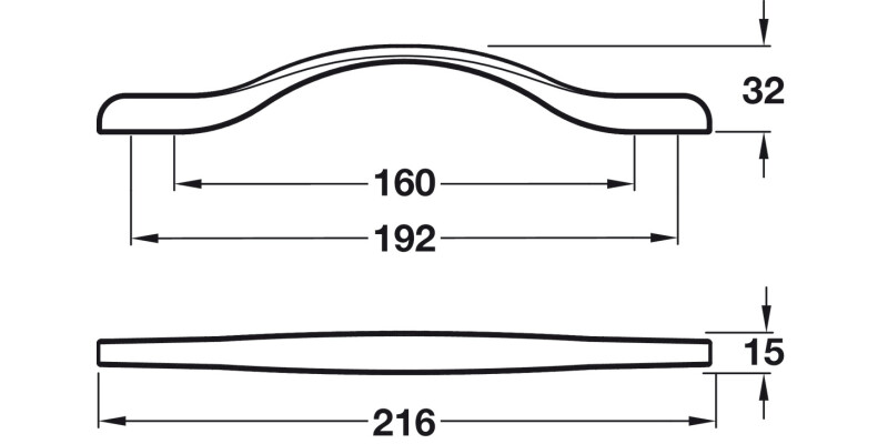 Henley Bow Hdl ZA Graphite 160/192mm cc