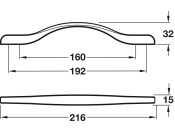 Henley Bow Hdl ZA Graphite 160/192mm cc