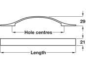 Chiswick Bow Hdl ZA Pol Chrome 160mm cc