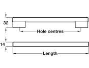 Laurel Bar Hdl ZA Feet/SSE Bar 160mm cc