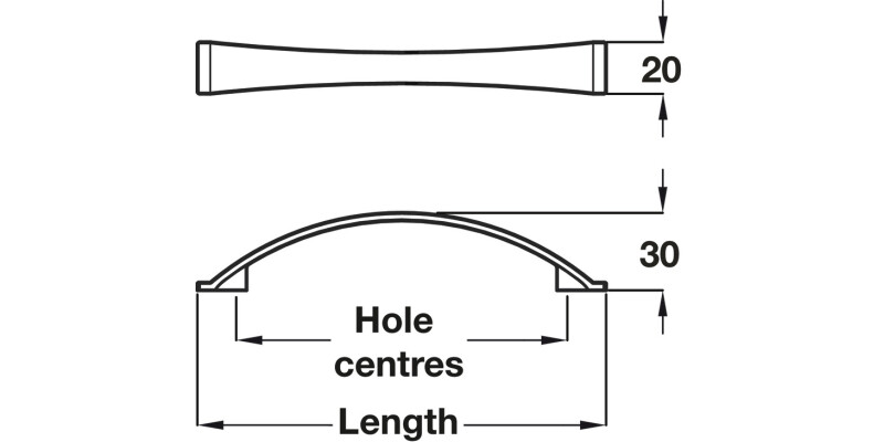 Odessa Bow Handle St st effect 128mm cc