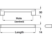 Beulah Boss Bar Hdl SS/ZA D14mm 160mm cc