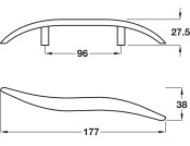 Silas Bar Hdl ZA Pol Chrome 96mm cc
