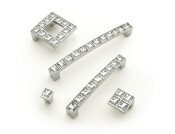 Crystal D Pull Hdl ZA Pol Chr 96mm cc