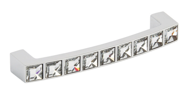 Crystal D Pull Hdl ZA Pol Chr 96mm cc