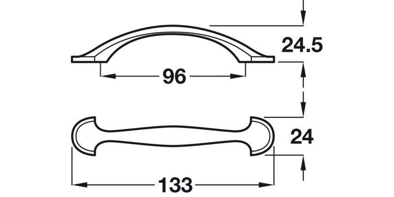 Norfolk Bow Hdl ZA Ant Brass 96mm cc