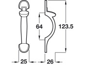 Norfolk Pull Hdl ZA Ant Pewter 64mm cc