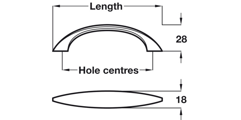 Elmer Bow Hdl ZA St St Effect 128mm cc