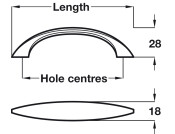 Elmer Bow Hdl ZA St St Effect 128mm cc