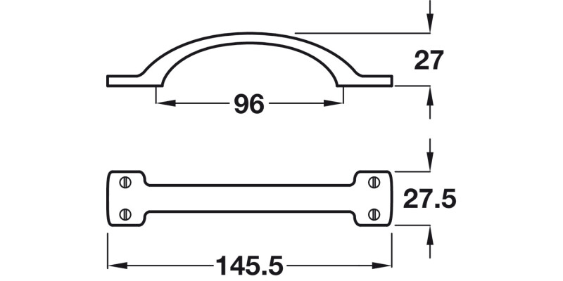 Fabian Bow Handle ZA Pewter 96mm cc