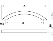 Metropolis Bow Handle 304 SSS 160mm cc