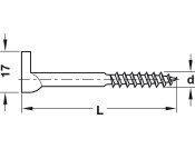 Screw Hook D5.2x50mm St Galv