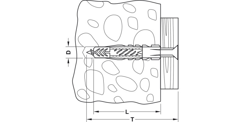 Fischer UX Uni Wall Plug D6x35mm Nylon