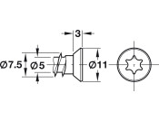 Window Frame Screw Csk Galv D7.5x182mm