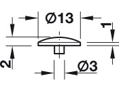 Cover Caps D13/3mm PF UF Wood St.Beech