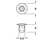 Cover Caps D8/5mm PF Pl Graph Grey 7024