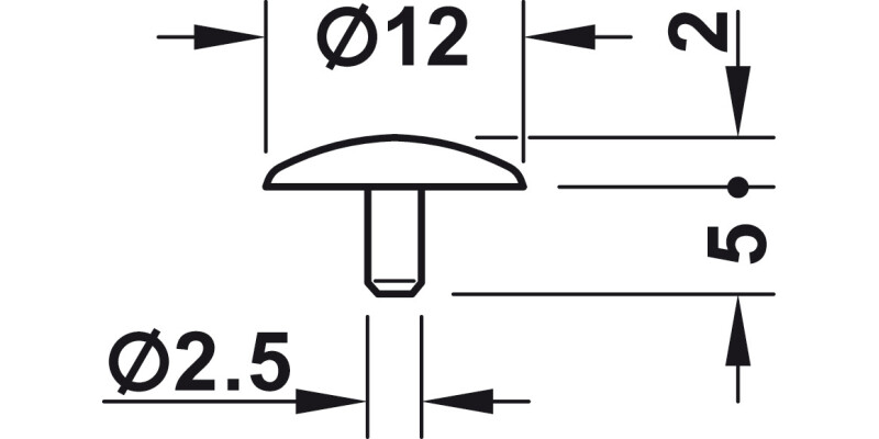 Cover Caps D12/2.5mm PF Pl White 9010