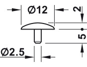 Cover Caps D12/2.5mm PF Pl Fawn 8007