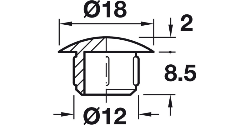 Cover Caps D12mm PF Pl Fawn Brown 8007
