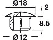 Cover Caps D12mm PF Pl Fawn Brown 8007