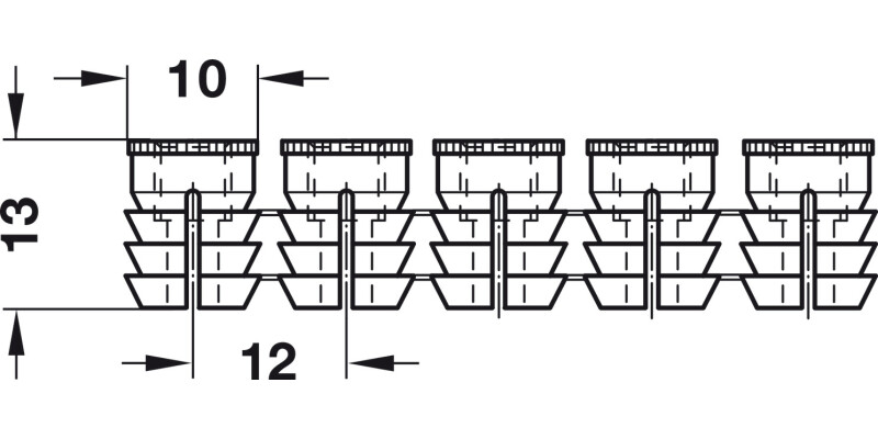 Glue-In Sleeve M6 D10x13mm Strip Plastic