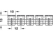 Glue-In Sleeve M6 D10x13mm Strip Plastic