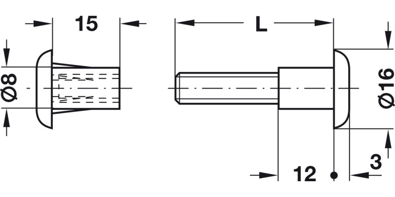 Connecting Screw M6x30-39mm Pl Beige