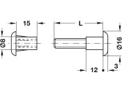 Connecting Screw M6x30-39mm Pl Beige