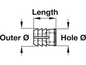 Glue-In Sleeve M4 D10x10mm Plastic