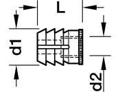 Glue-In Sleeve M8 D10x12mm Plastic
