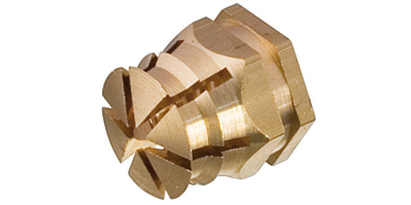 Spreading Press-Fit Sleeve, Internal Thread M6, Brass