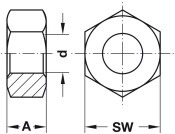 Hexagon Nut M6 St Glv