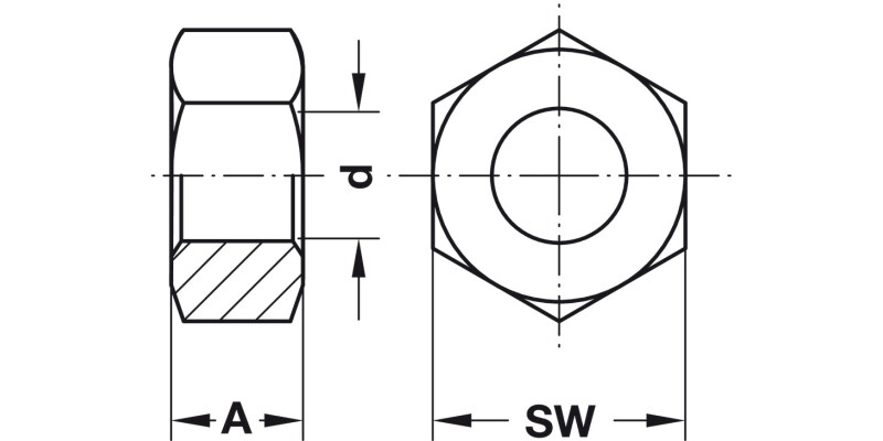 Hexagon Nut M4 St Glv