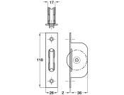 Sash Pulley AxleBearing 118x26mm SBZ PB