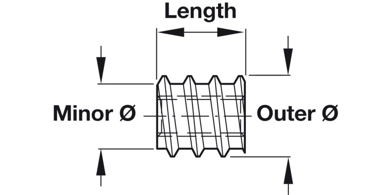 Screw-In Sleeve M6 D12x13mm St Brt