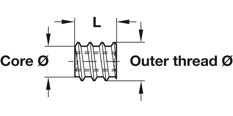 Screw-In Sleeve M8 D14x15mm St Brt
