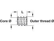 Screw-In Sleeve M6 D12x15mm St Brt