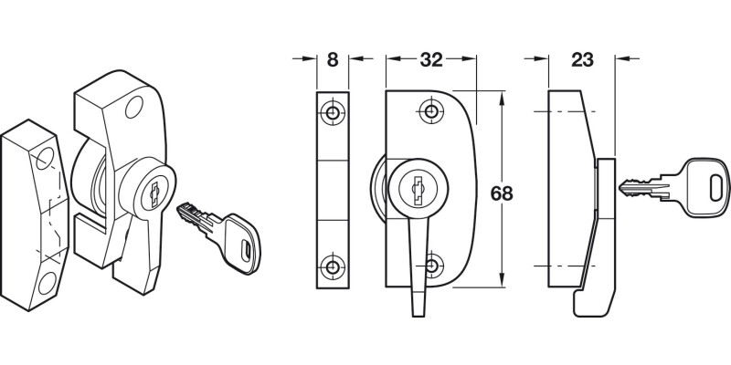 Cam-Lok Sash Window Lock-Locking Wht
