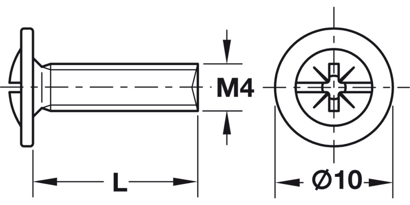 Connecting Screw Csk M4x15mm St NP
