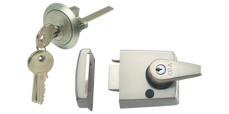 Dbl Lock Rim Nightlatch 70/40mm SN/SC