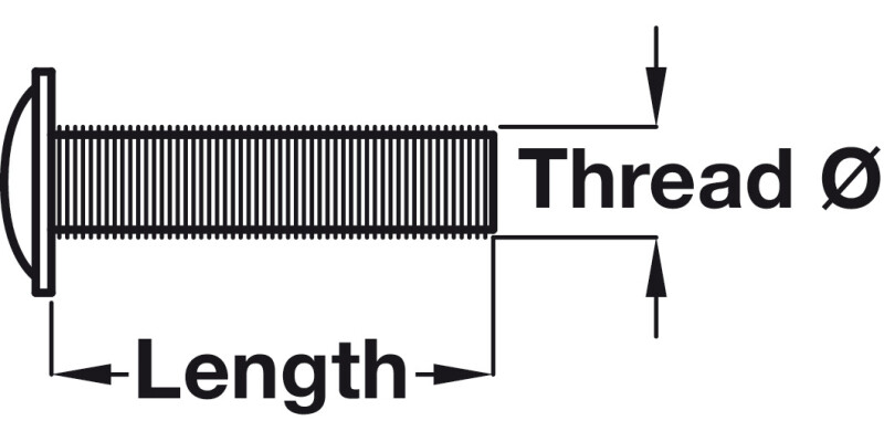 Flat Head Bolt M6x28mm St Galv