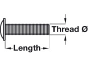 Flat Head Bolt M6x28mm St Galv